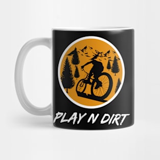 Mountain Biker Riding Uphill - Play N Dirt Mug